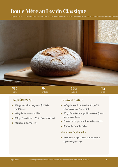 Exemple de page de recette &mdash; Boule Mère au Levain Classique (Pain de Campagne à Mie Ouverte)