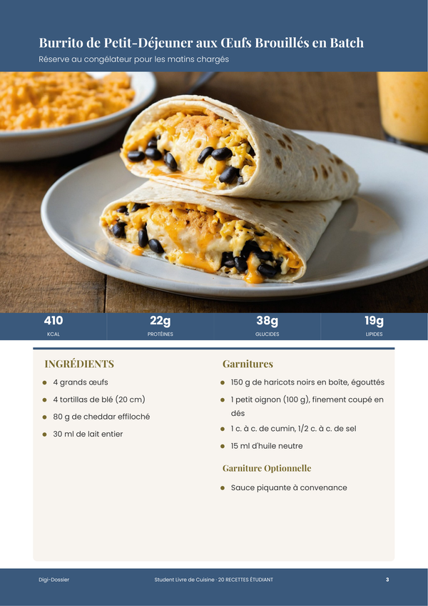 Exemple de page de recette &mdash; Livre de cuisine étudiant
