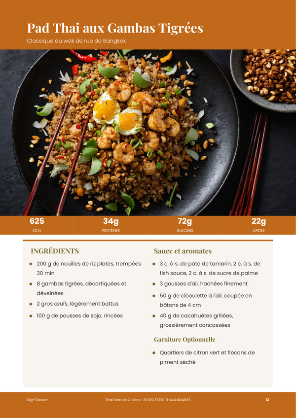 Exemple de page de recette &mdash; Livre de recettes Thaïlandaises