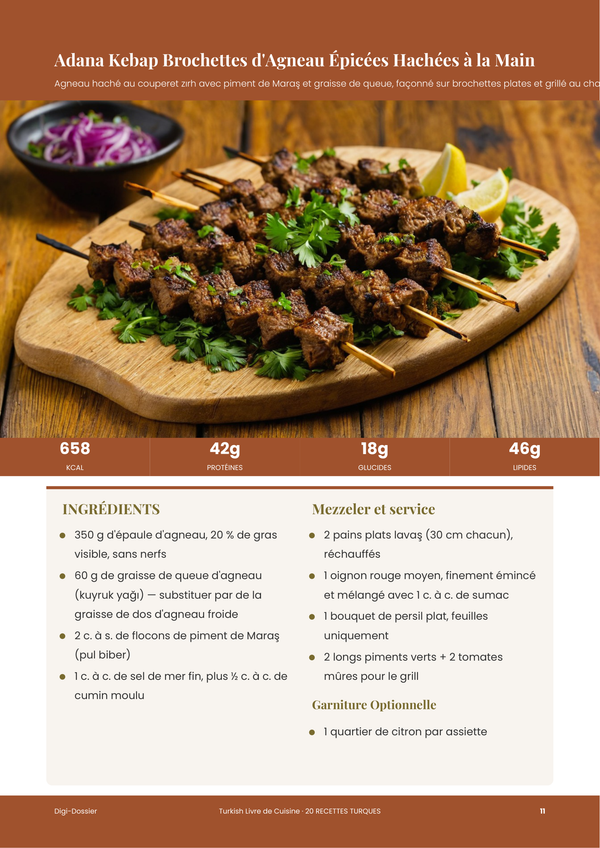 Exemple de page de recette &mdash; Livre de recettes Turques