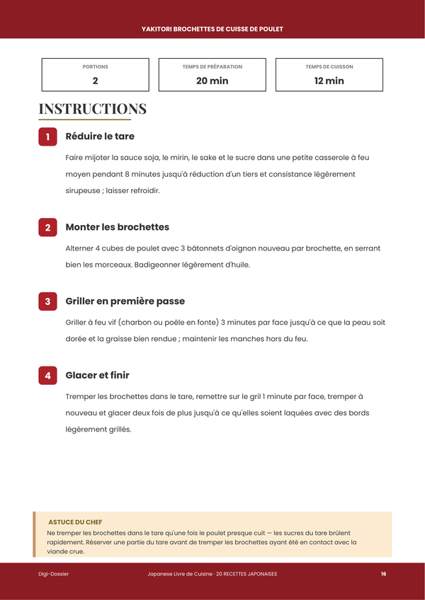 Exemple de page d'instructions &mdash; Japonaise