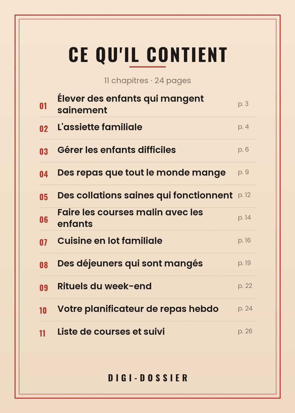 Ce qu'il contient — tous les chapitres