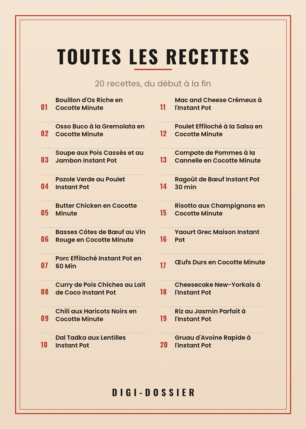 Toutes les recettes de ce livre