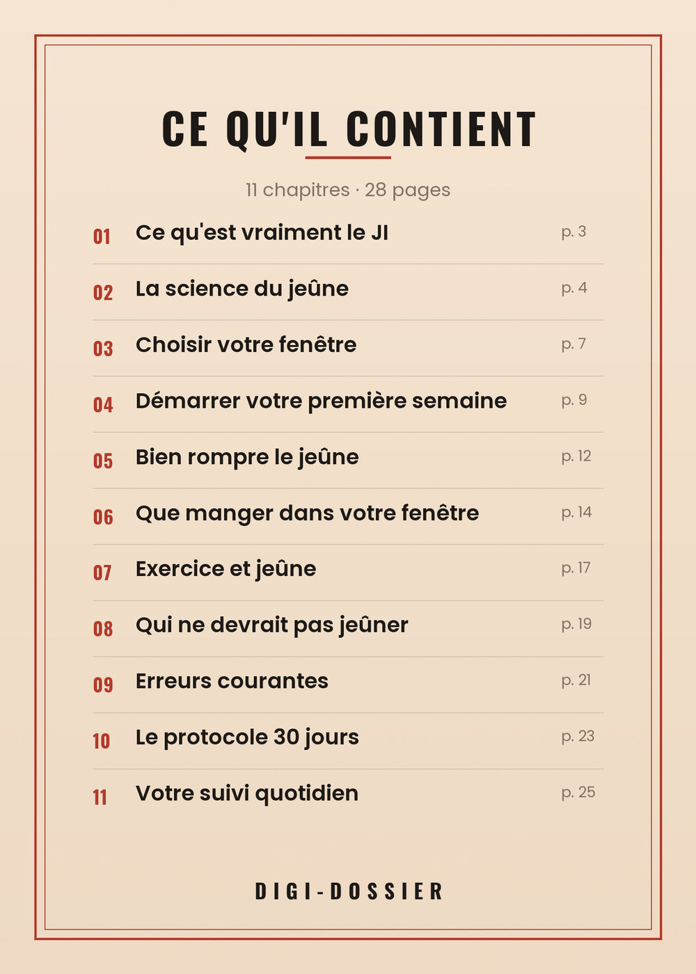 Ce qu'il contient — tous les chapitres