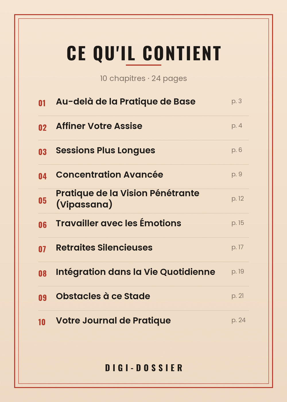 Ce qu'il contient — tous les chapitres