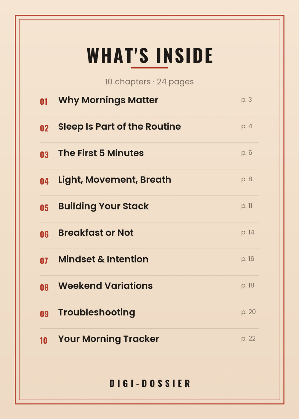 What's inside — every chapter