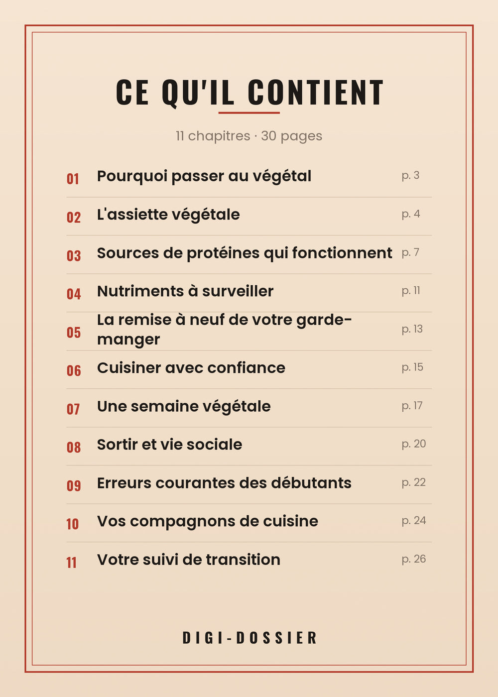 Ce qu'il contient — tous les chapitres