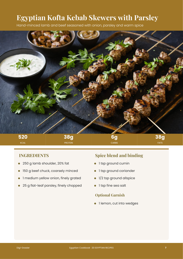 Sample recipe page &mdash; Egyptian Cookbook