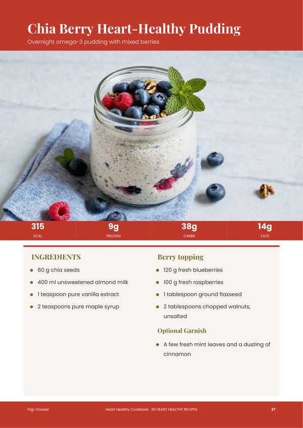 Sample recipe page &mdash; Heart Healthy Cookbook