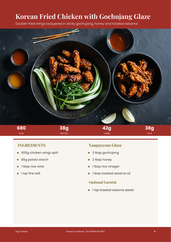 Sample recipe page &mdash; Korean Cookbook