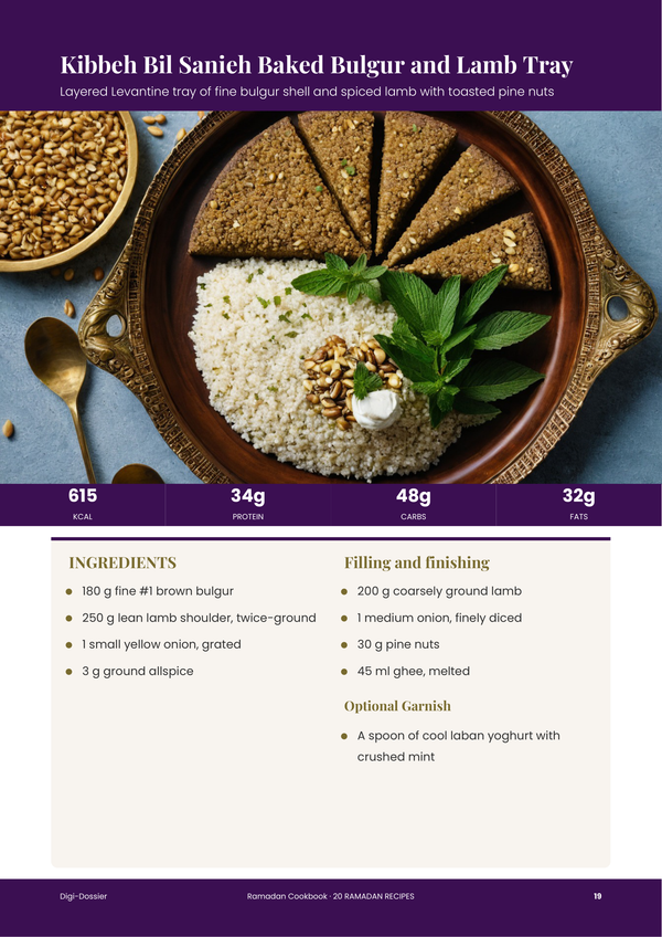 Sample recipe page &mdash; Ramadan Cookbook