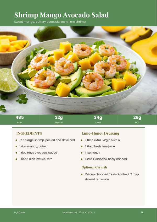 Sample recipe page &mdash; Salad Cookbook