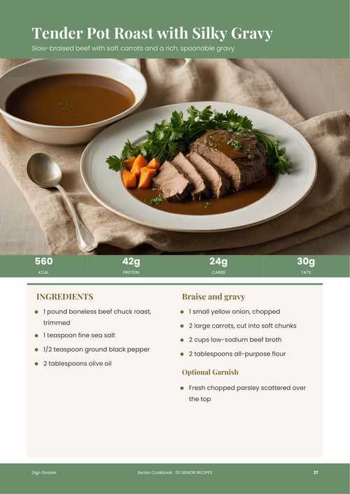 Sample recipe page &mdash; Tender Pot Roast with Silky Gravy (Easy Slow-Braised Beef)