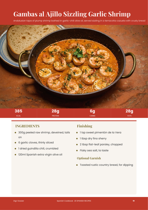 Sample recipe page &mdash; Gambas al Ajillo (Sizzling Spanish Garlic Shrimp)