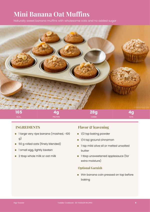 Sample recipe page &mdash; Toddler Cookbook