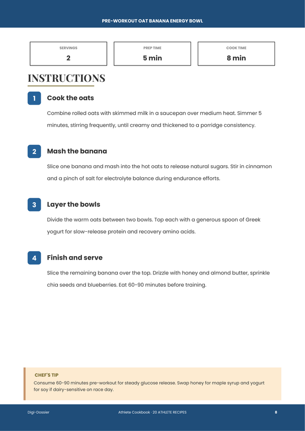 Sample instruction page &mdash; Athlete Cookbook