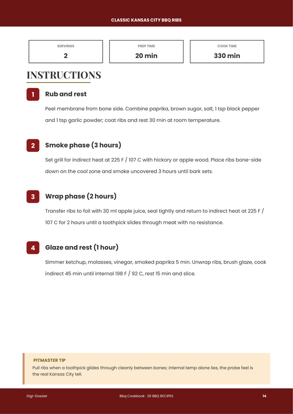 Sample instruction page &mdash; BBQ Cookbook
