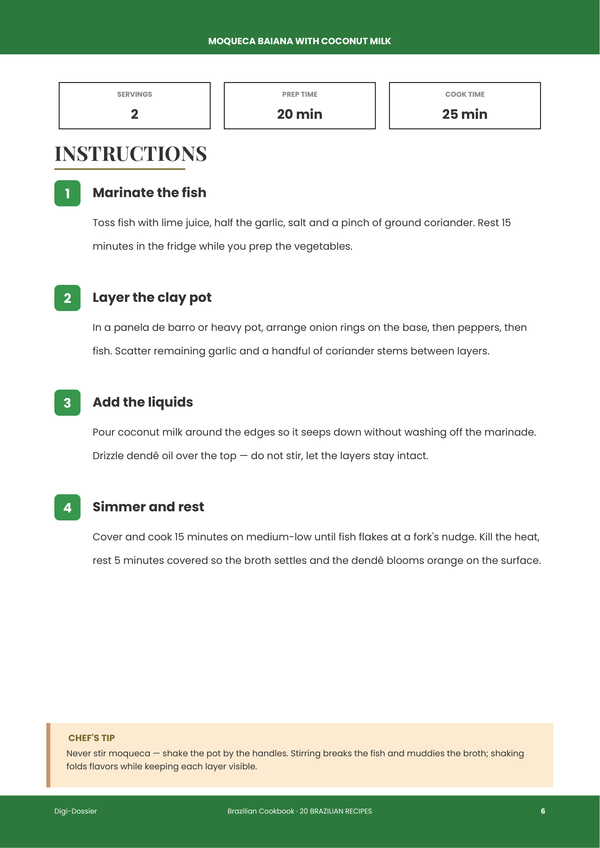 Sample instruction page &mdash; Brazilian Cookbook