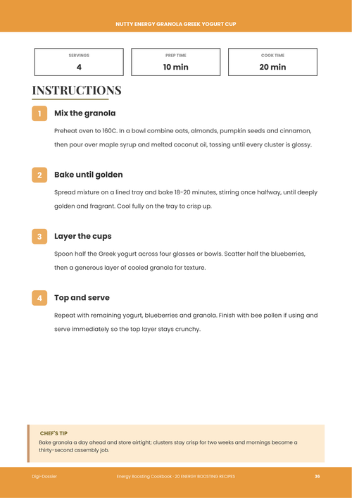 Sample instruction page &mdash; Nutty Energy Granola Greek Yogurt Cup (Make-Ahead Breakfast)