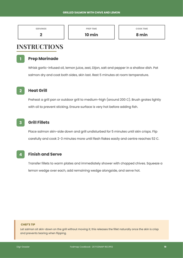 Sample instruction page &mdash; FODMAP Cookbook