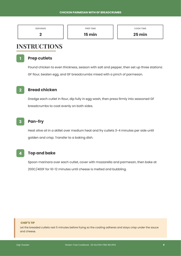 Sample instruction page &mdash; Gluten-Free Cookbook