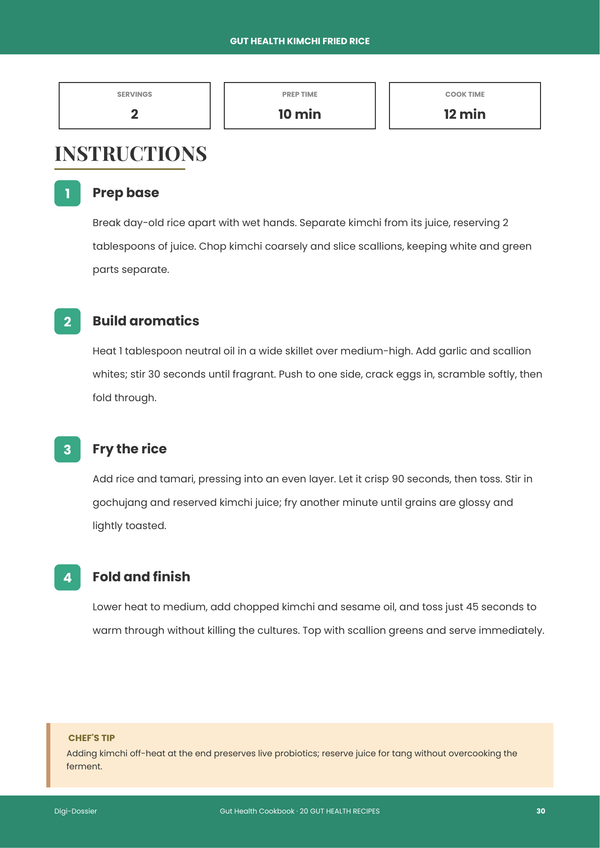 Sample instruction page &mdash; Gut Health Cookbook