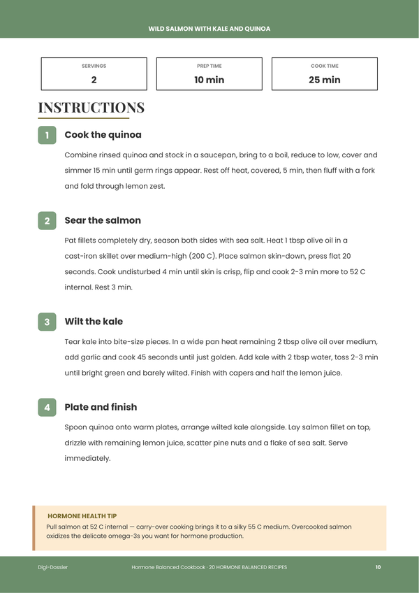 Sample instruction page &mdash; Hormone Balanced Cookbook
