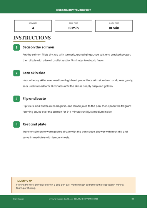 Sample instruction page &mdash; Wild Salmon Vitamin D Fillet (Turmeric-Ginger Crust)