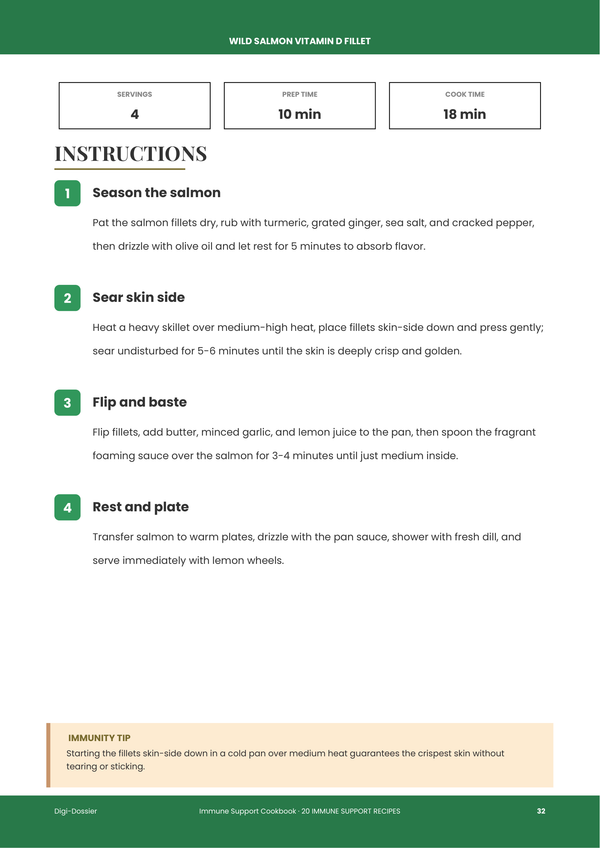Sample instruction page &mdash; Immune Support