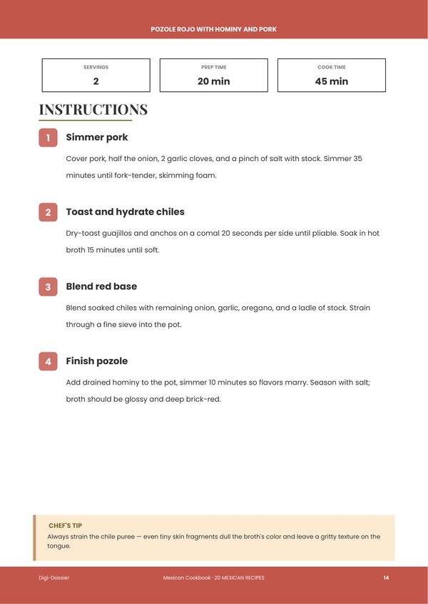Sample instruction page &mdash; Mexican
