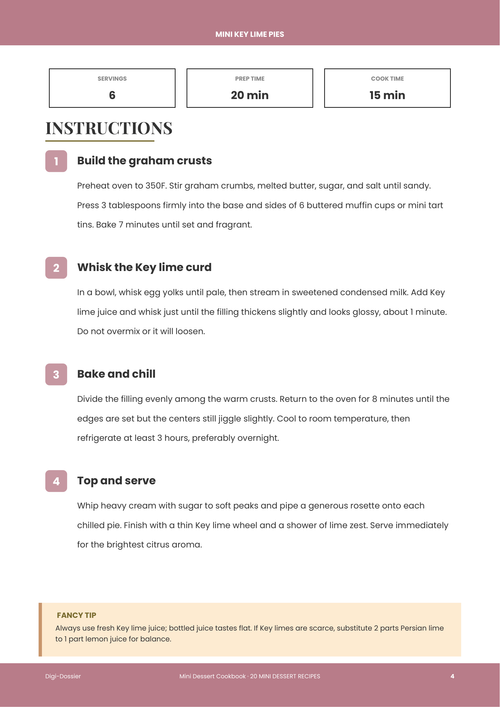 Sample instruction page &mdash; Mini Key Lime Pies (Tangy No-Fuss Mini Tarts)