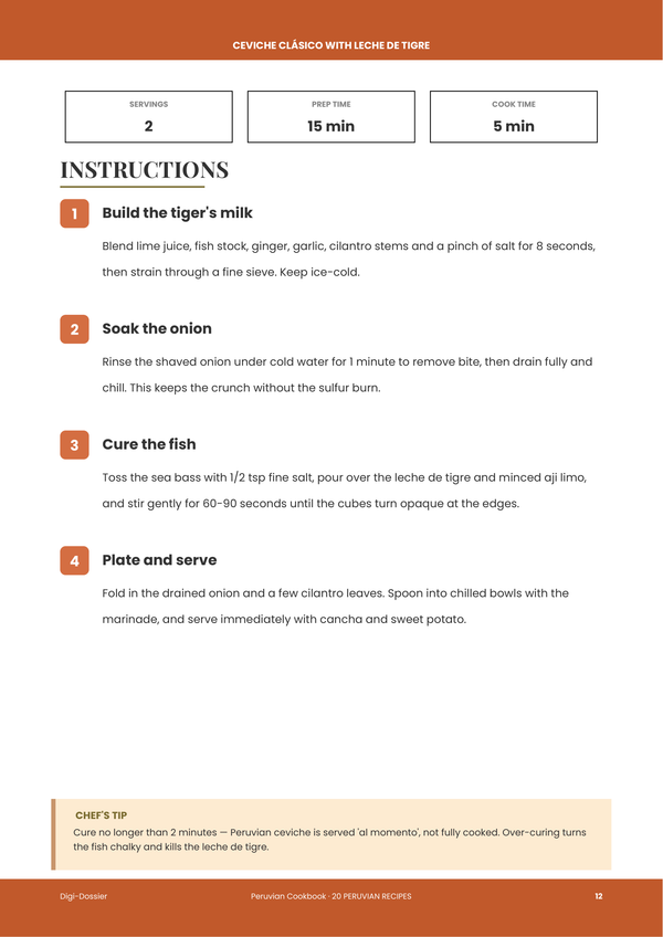 Sample instruction page &mdash; Peruvian Cookbook