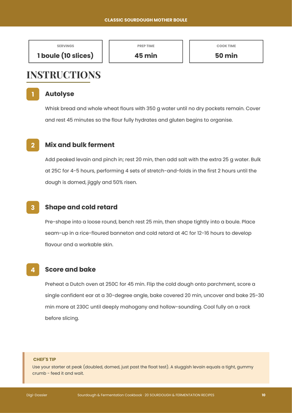 Sample instruction page &mdash; Sourdough & Fermentation Cookbook