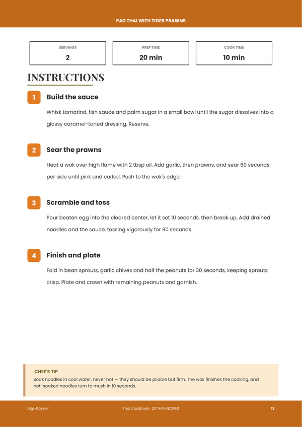 Sample instruction page &mdash; Thai Cookbook