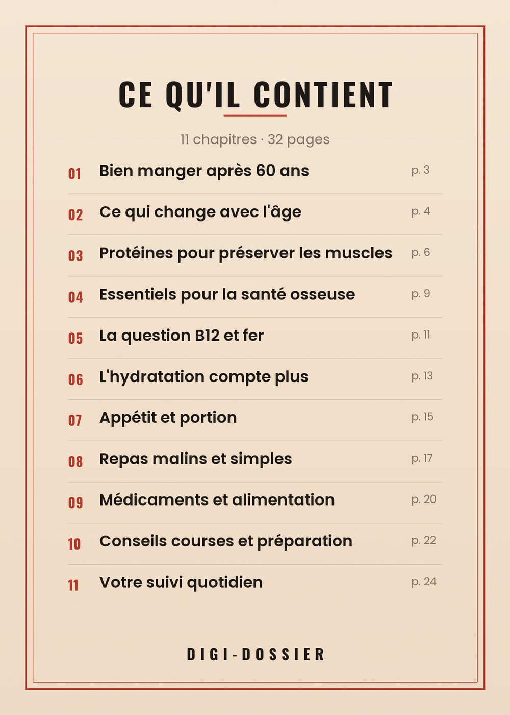 Ce qu'il contient — tous les chapitres