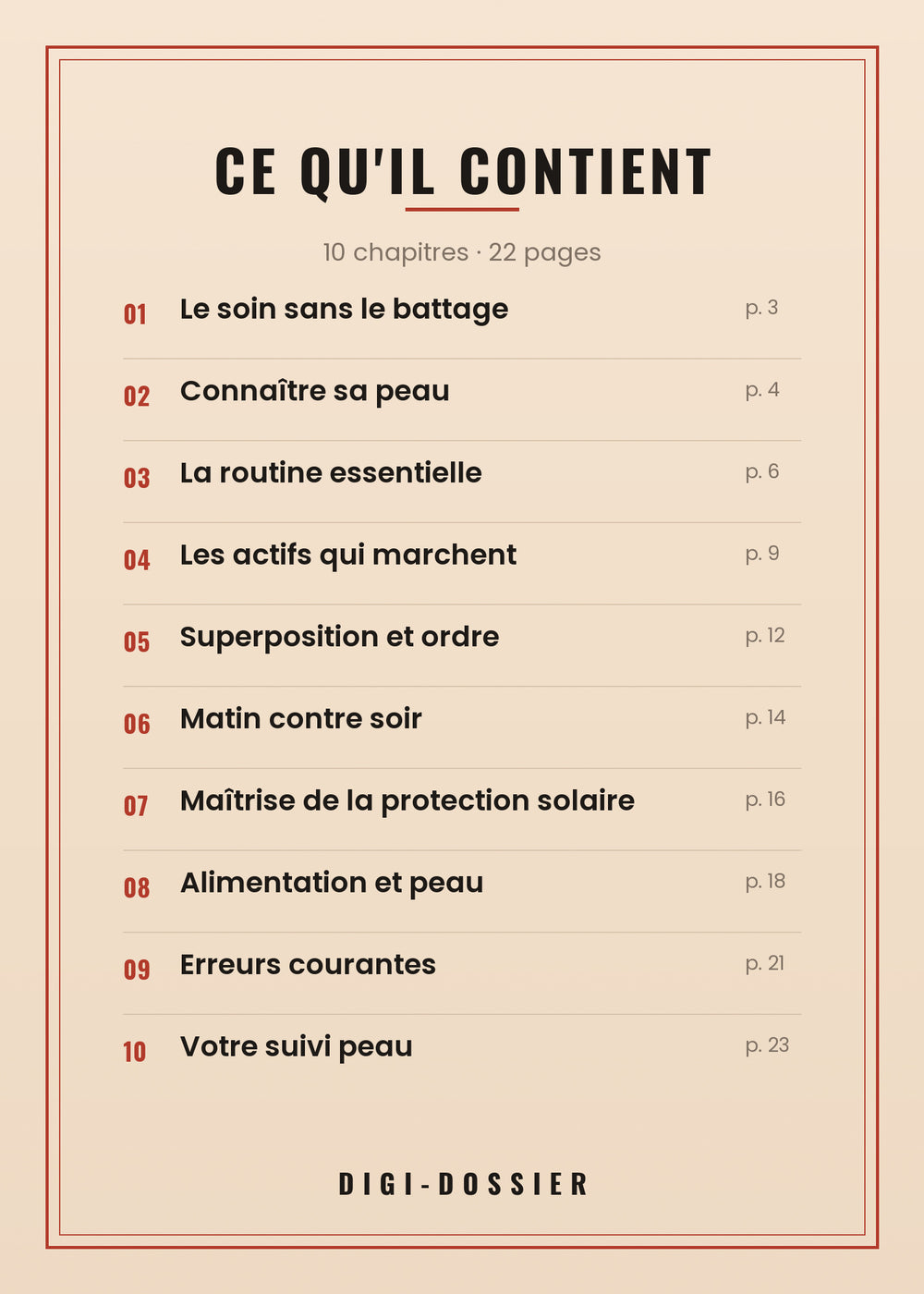 Ce qu'il contient — tous les chapitres